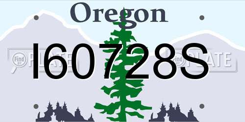 I60728S Oregon License Plate