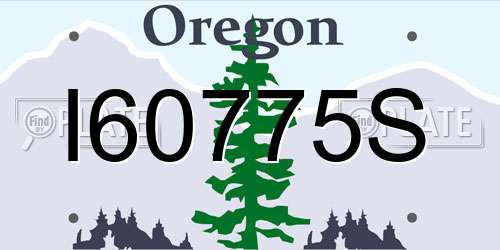 I60775S Oregon License Plate