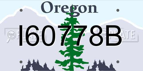 I60778B Oregon License Plate