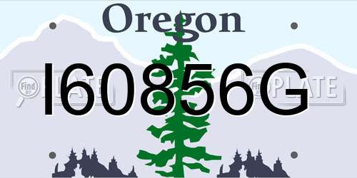 I60856G Oregon License Plate