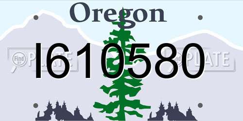 I610580 Oregon License Plate