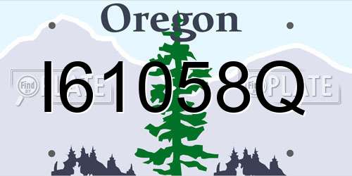 I61058Q Oregon License Plate