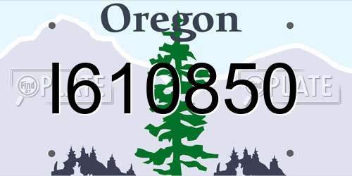 I610850 Oregon License Plate