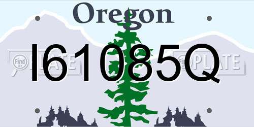 I61085Q Oregon License Plate