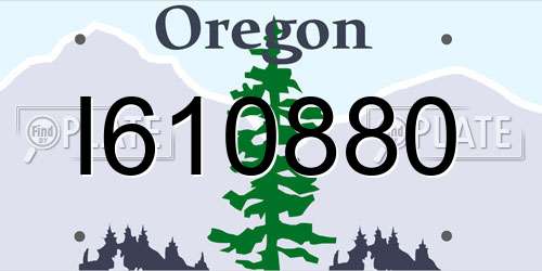 I610880 Oregon License Plate