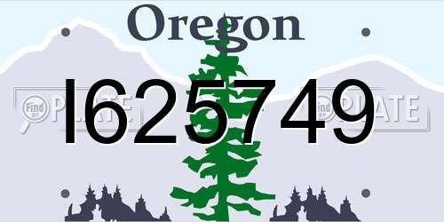 I625749 Oregon License Plate