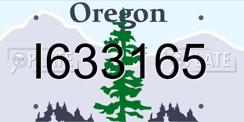 I633165 Oregon License Plate