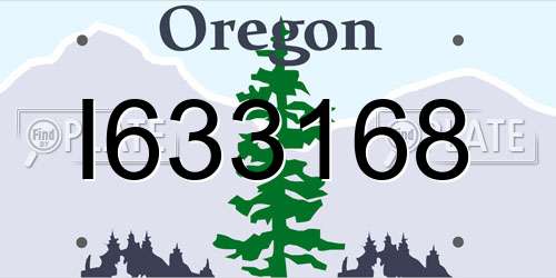 I633168 Oregon License Plate