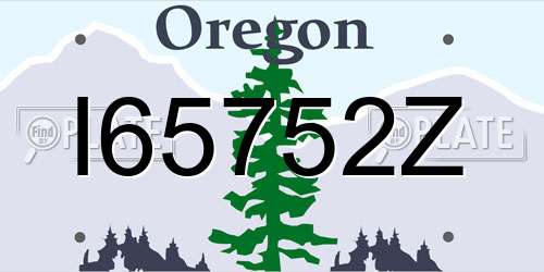 I65752Z Oregon License Plate