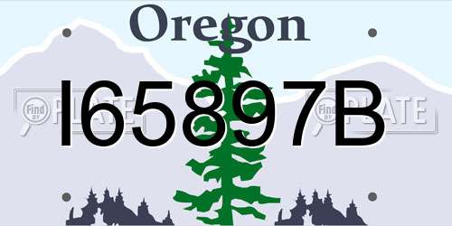 I65897B Oregon License Plate