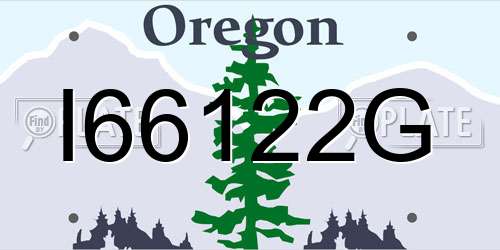 I66122G Oregon License Plate