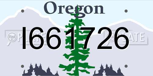 I661726 Oregon License Plate
