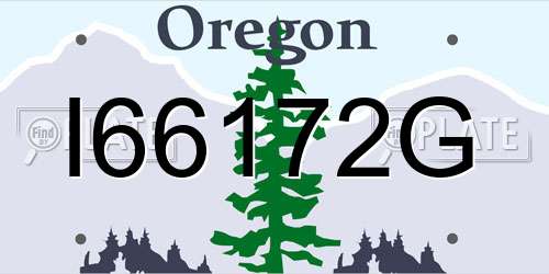I66172G Oregon License Plate