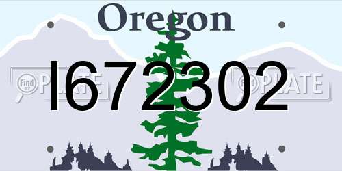 I672302 Oregon License Plate