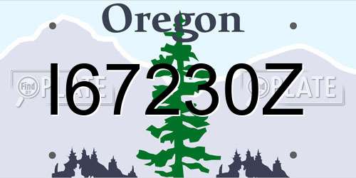 I67230Z Oregon License Plate