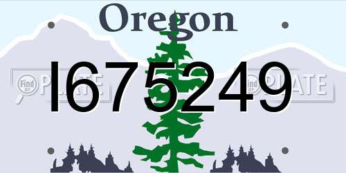 I675249 Oregon License Plate