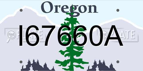 I67660A Oregon License Plate