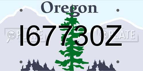 I67730Z Oregon License Plate