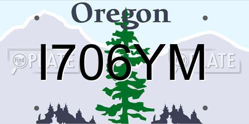 I706YM Oregon License Plate