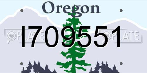 I709551 Oregon License Plate