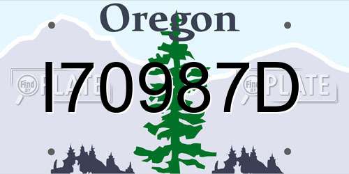I70987D Oregon License Plate