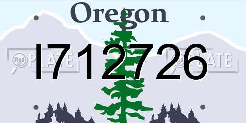 I712726 Oregon License Plate