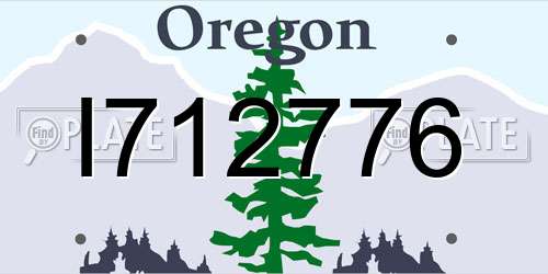 I712776 Oregon License Plate