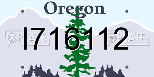 I716112 Oregon License Plate