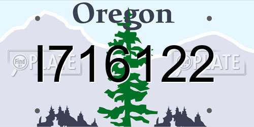 I716122 Oregon License Plate