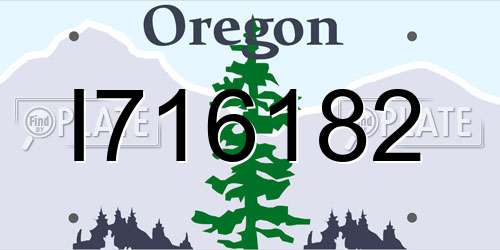 I716182 Oregon License Plate