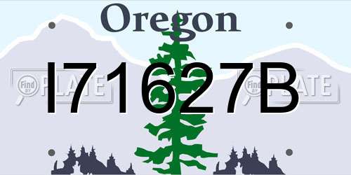 I71627B Oregon License Plate