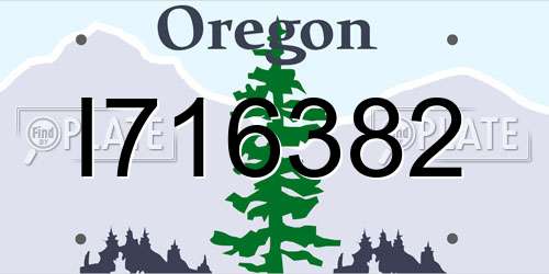 I716382 Oregon License Plate