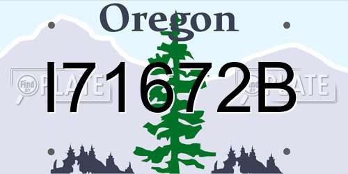 I71672B Oregon License Plate