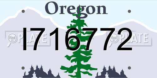I716772 Oregon License Plate