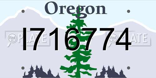 I716774 Oregon License Plate