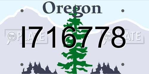 I716778 Oregon License Plate