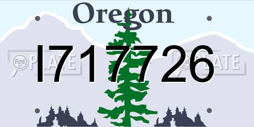 I717726 Oregon License Plate