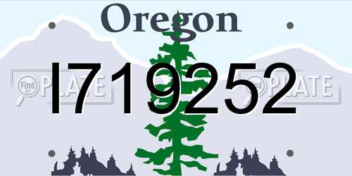 I719252 Oregon License Plate