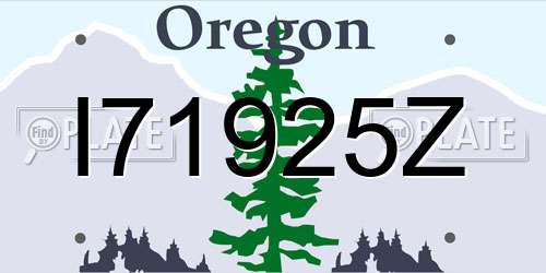 I71925Z Oregon License Plate