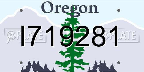 I719281 Oregon License Plate