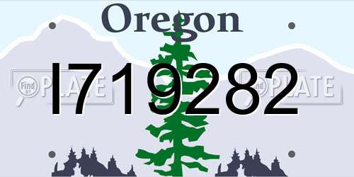 I719282 Oregon License Plate