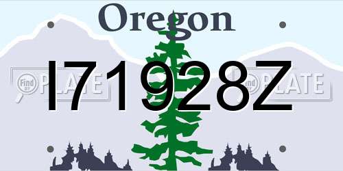 I71928Z Oregon License Plate