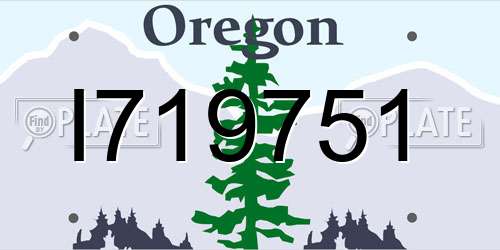 I719751 Oregon License Plate