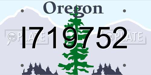 I719752 Oregon License Plate