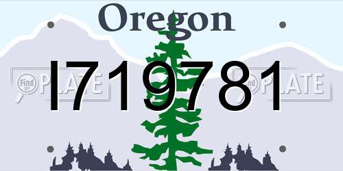 I719781 Oregon License Plate