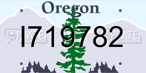 I719782 Oregon License Plate
