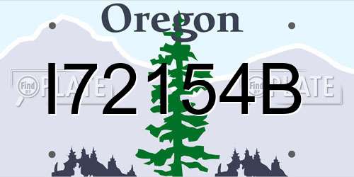I72154B Oregon License Plate