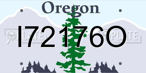 I72176O Oregon License Plate