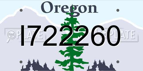 I722260 Oregon License Plate