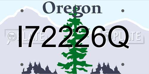 I72226Q Oregon License Plate